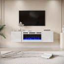 white fireplace tv stand